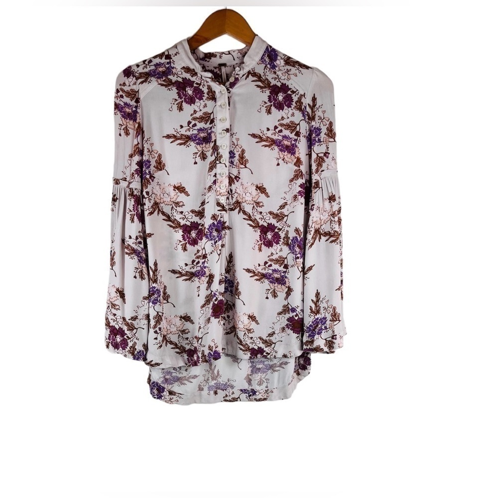 Free People Floral Bell Sleeves Tunic Top Size XS